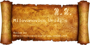 Milovanovics Uriás névjegykártya